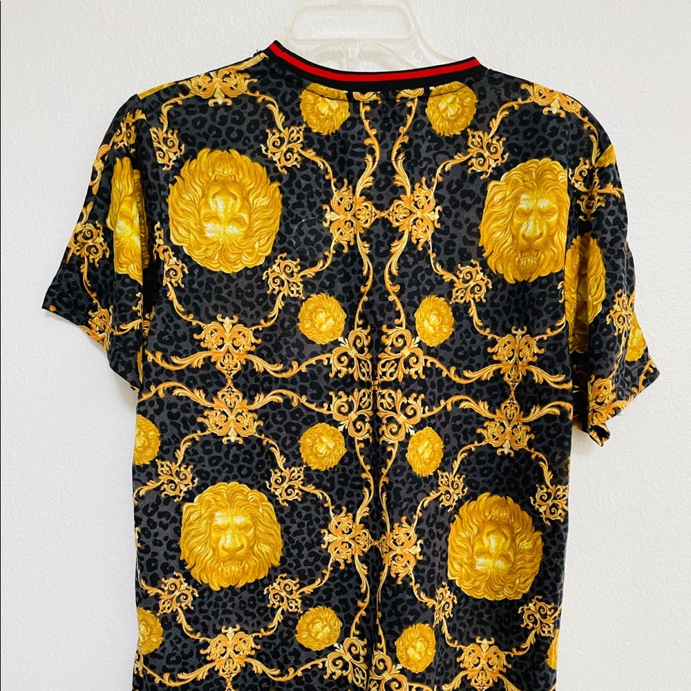 FRESH PRINTS of BEL-AIR Italian Designer Style Baroque LIONS Head SHIRT L - Picture 9 of 12